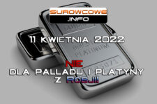 Surowcowe info 11 kwietnia 2022 – NIE dla palladu i platyny z Rosji!