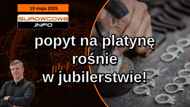 aktualności surowcowe - 19 maja 2025: popyt na platynę rośnie w jubilerstwie!