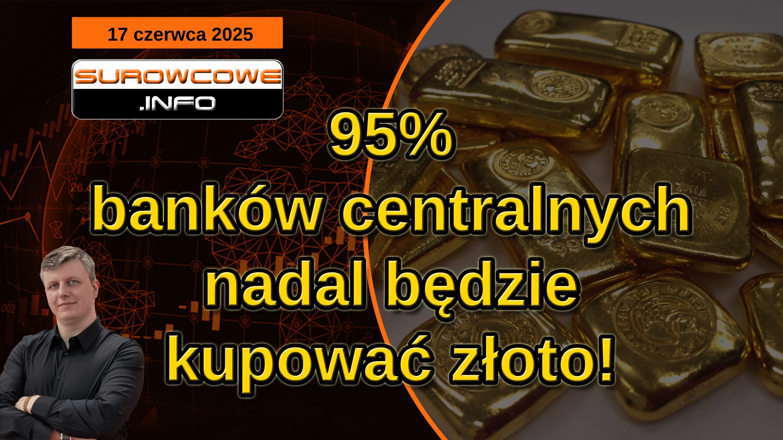 aktualności surowcowe - 17 czerwca 2025: 95% banków centralnych nadal będzie kupować złoto!