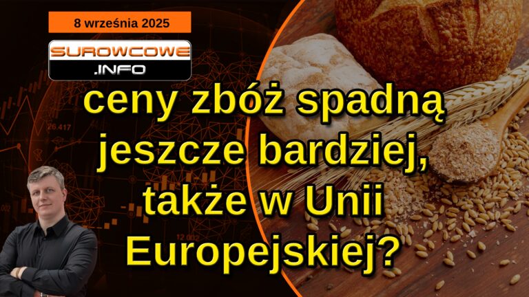 aktualności surowcowe - 8 września 2025: ceny zbóż spadną jeszcze bardziej, także w Unii Europejskiej?