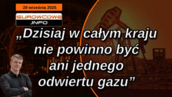 aktualności surowcowe - 29 września 2025: „Dzisiaj w całym kraju nie powinno być ani jednego odwiertu gazu”