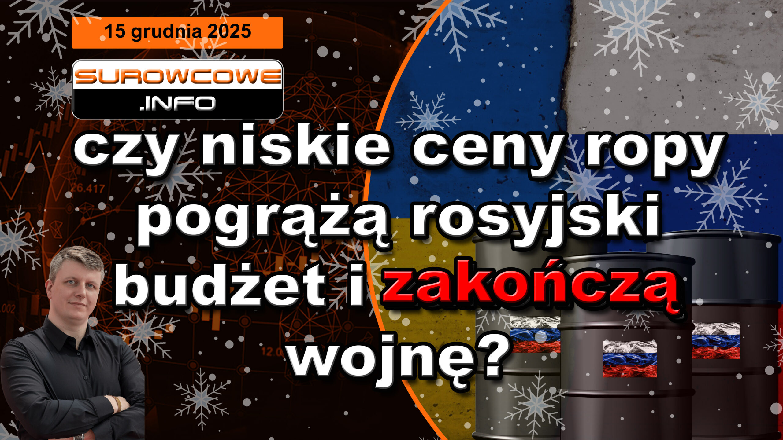 aktualności surowcowe - 15 grudnia 2025: czy niskie ceny ropy pogrążą rosyjski budżet i zakończą wojnę?