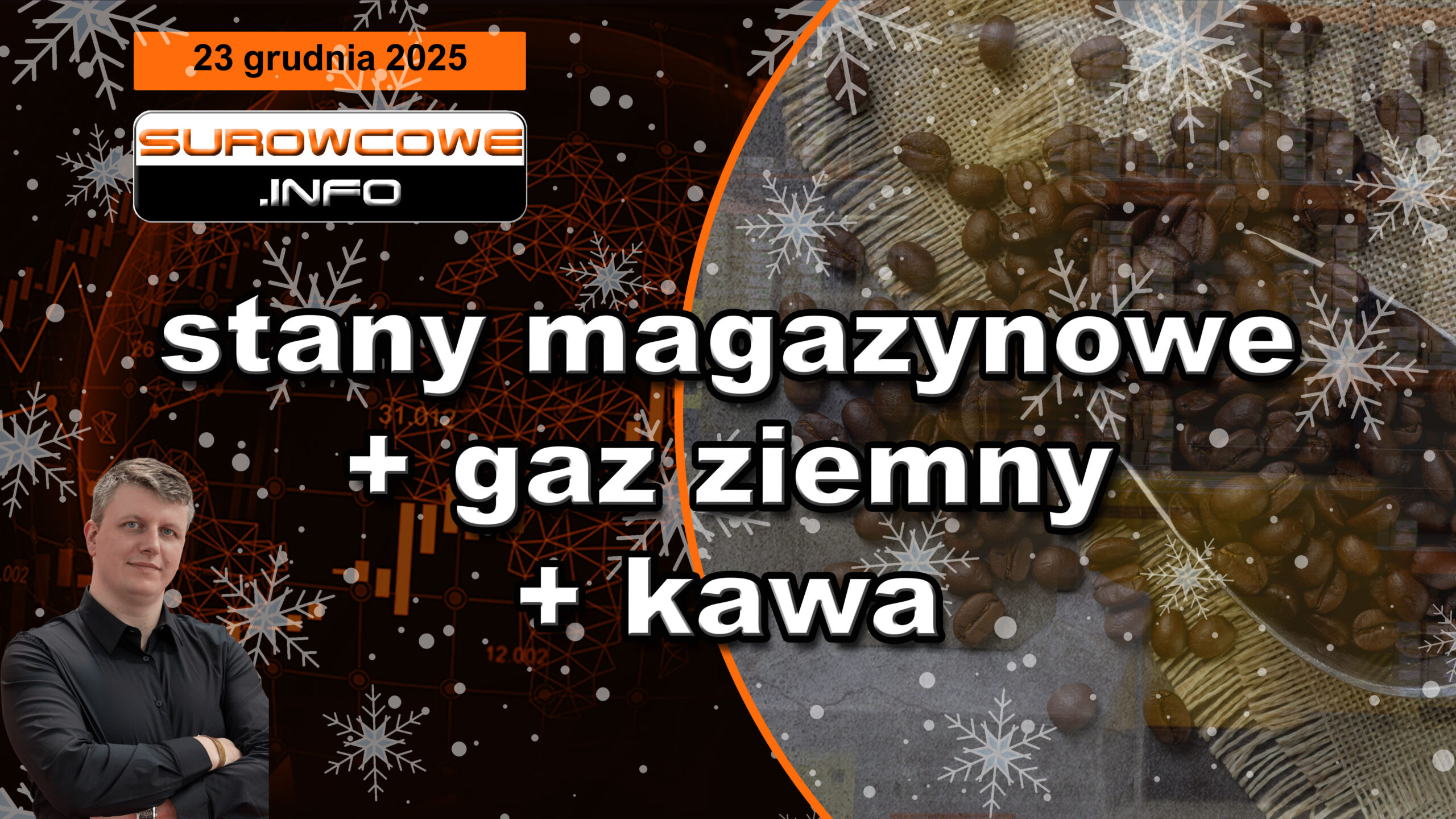 stany magazynowe + gaz ziemny + kawa - 23 grudnia 2025
