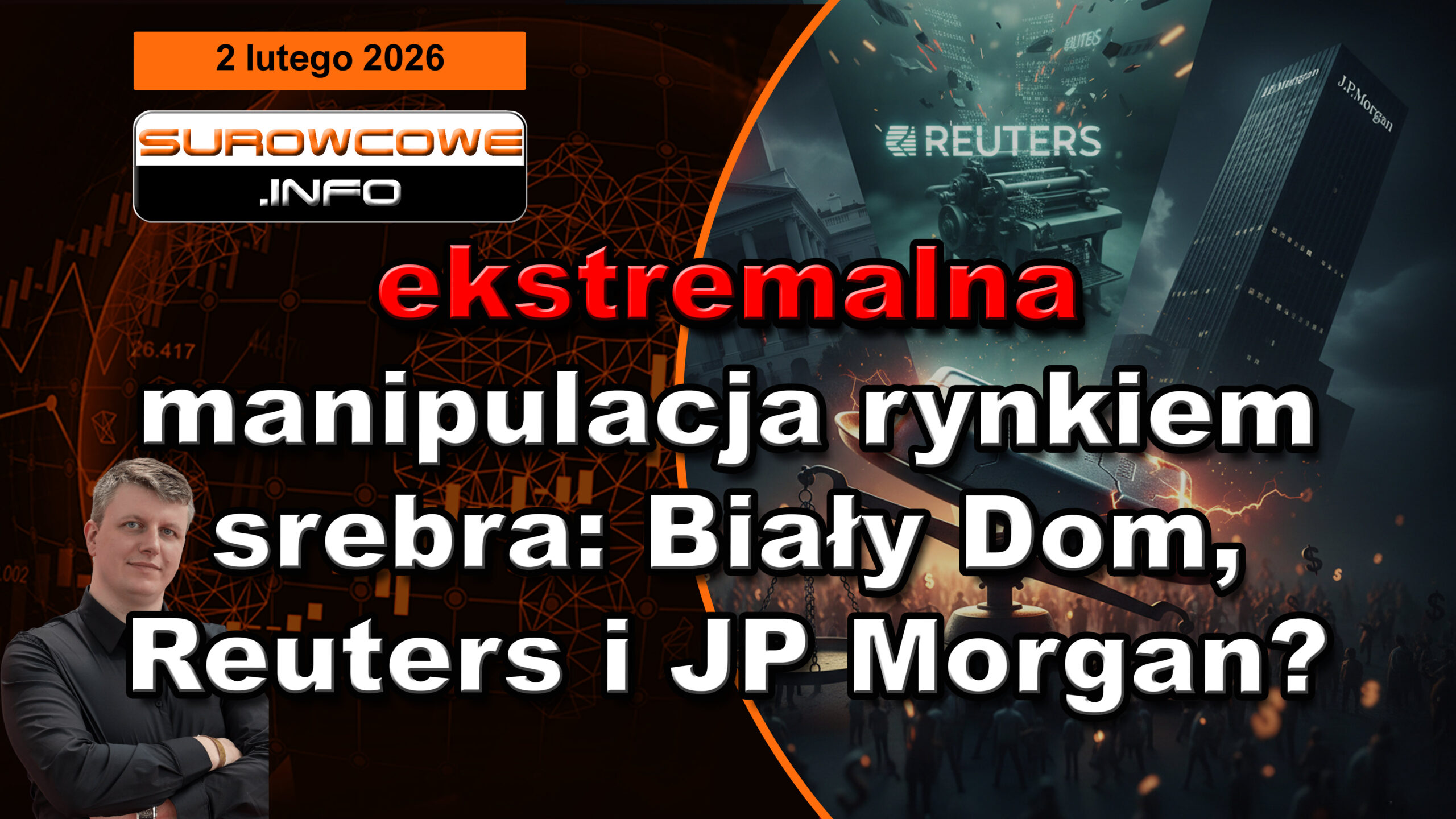 aktualności surowcowe - 2 lutego 2026: ekstremalna manipulacja rynkiem srebra: Biały Dom, Reuters i JP Morgan?